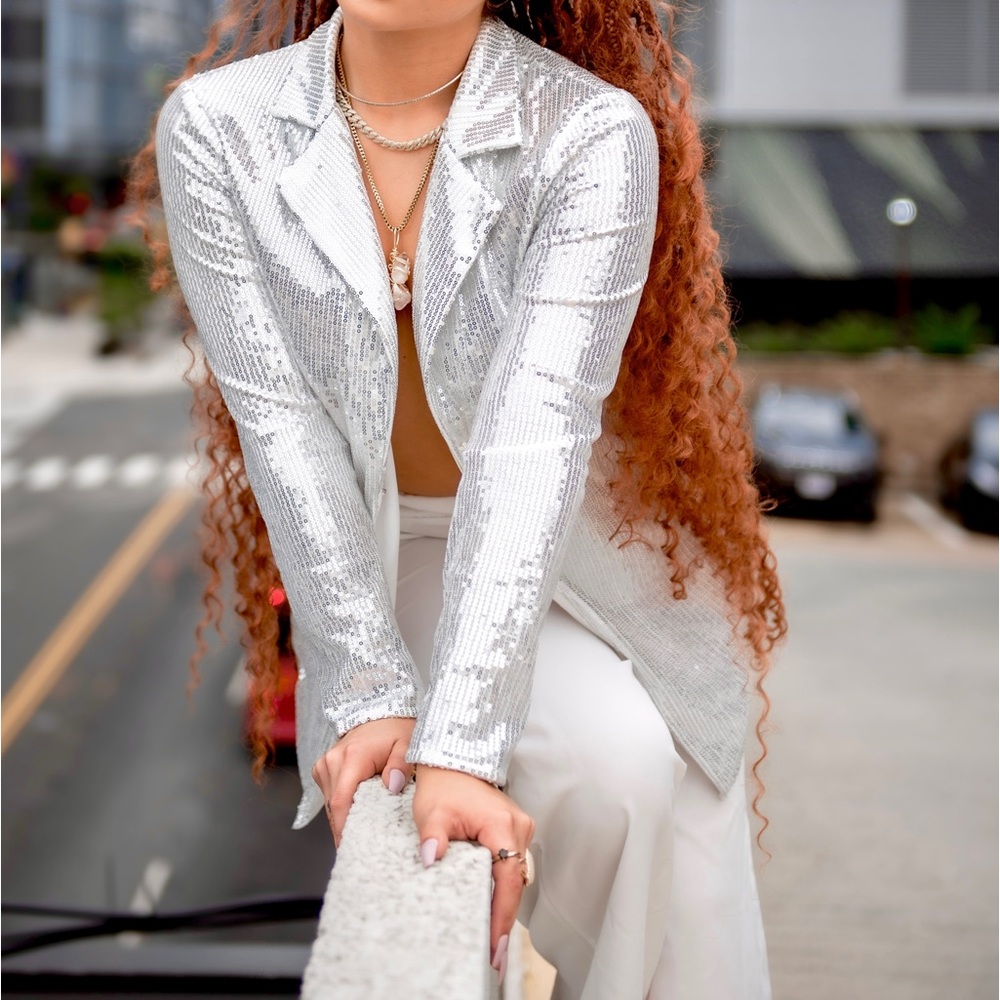 Sequin Blazer Jacket - image 1